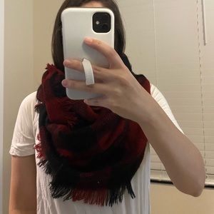Plaid infinity scarf